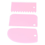 3PCS/Set Cake Cream Scraper Dough Pasty Cutters Scraper Kitchen Tool DIY Baking ToolPink - Extra Image