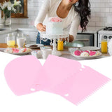 3PCS/Set Cake Cream Scraper Dough Pasty Cutters Scraper Kitchen Tool DIY Baking ToolPink