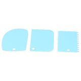 3PCS/Set Cake Cream Scraper Dough Pasty Cutters Scraper Kitchen Tool DIY Baking ToolBlue - Front View