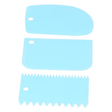 3PCS/Set Cake Cream Scraper Dough Pasty Cutters Scraper Kitchen Tool DIY Baking ToolBlue