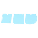 3PCS/Set Cake Cream Scraper Dough Pasty Cutters Scraper Kitchen Tool DIY Baking ToolBlue