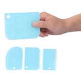 3PCS/Set Cake Cream Scraper Dough Pasty Cutters Scraper Kitchen Tool DIY Baking ToolBlue