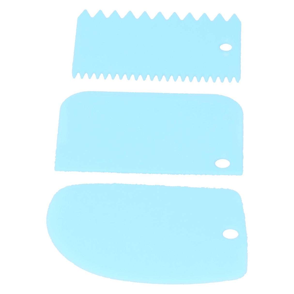 3PCS/Set Cake Cream Scraper Dough Pasty Cutters Scraper Kitchen Tool DIY Baking ToolBlue