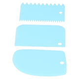 3PCS/Set Cake Cream Scraper Dough Pasty Cutters Scraper Kitchen Tool DIY Baking ToolBlue - Extra Image