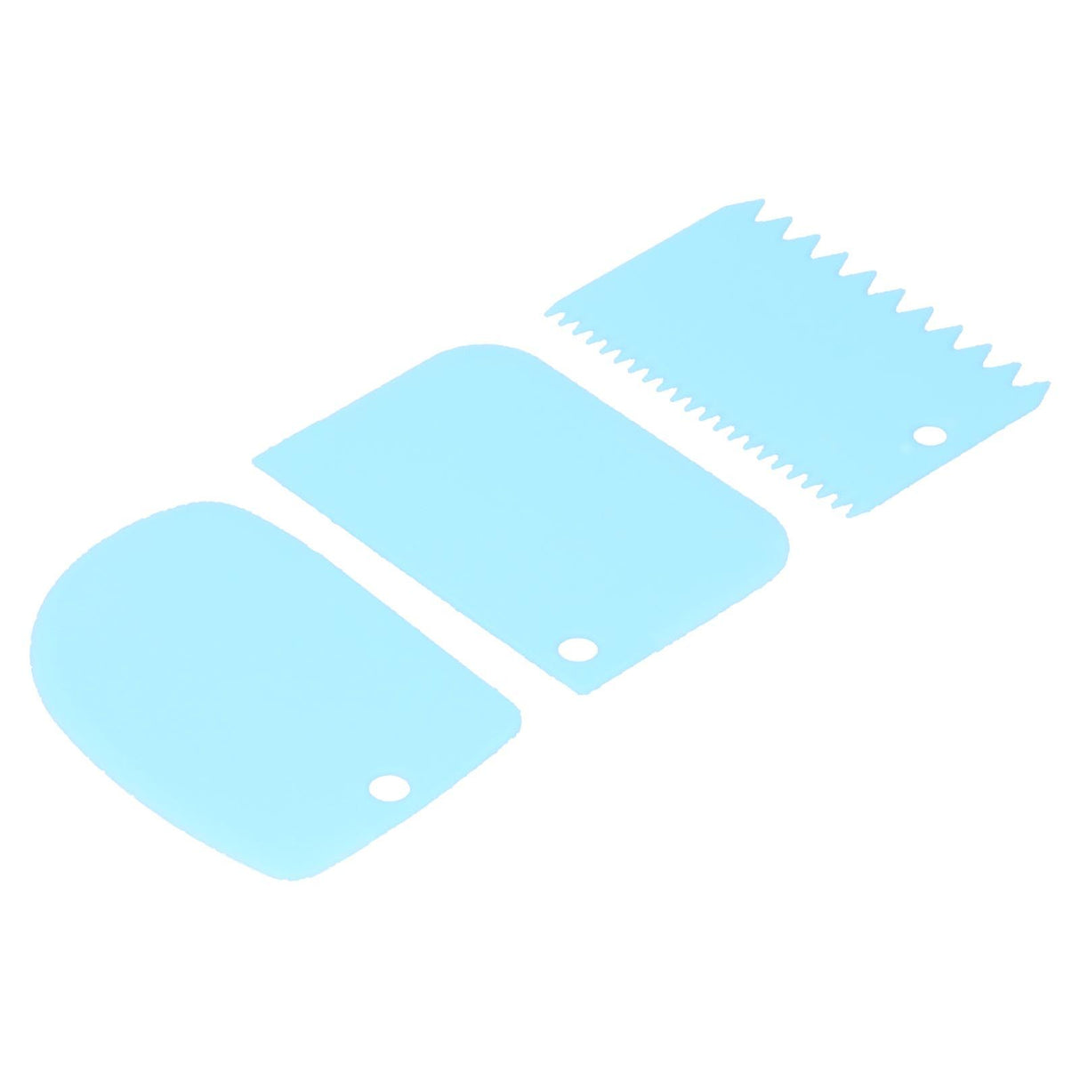 3PCS/Set Cake Cream Scraper Dough Pasty Cutters Scraper Kitchen Tool DIY Baking ToolBlue