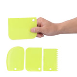 3PCS/Set Cake Cream Scraper Dough Pasty Cutters Scraper Kitchen Tool DIY Baking ToolGreen - Low Angle