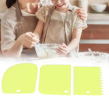 3PCS/Set Cake Cream Scraper Dough Pasty Cutters Scraper Kitchen Tool DIY Baking ToolGreen - Extra Image