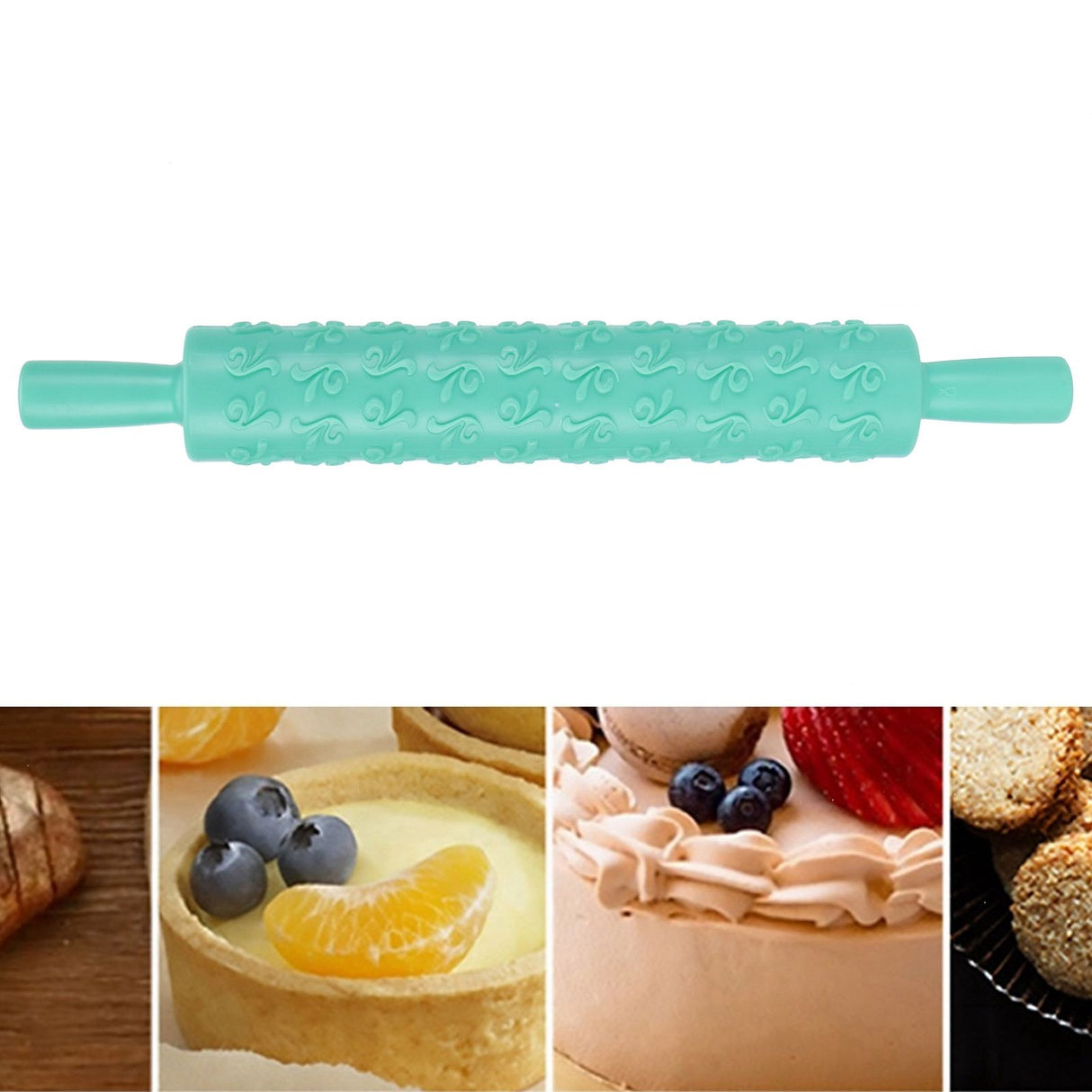 Fondant Cake Rolling Pin Embossing Roller Bakery Cookies Pastry Decorating ToolsGrass