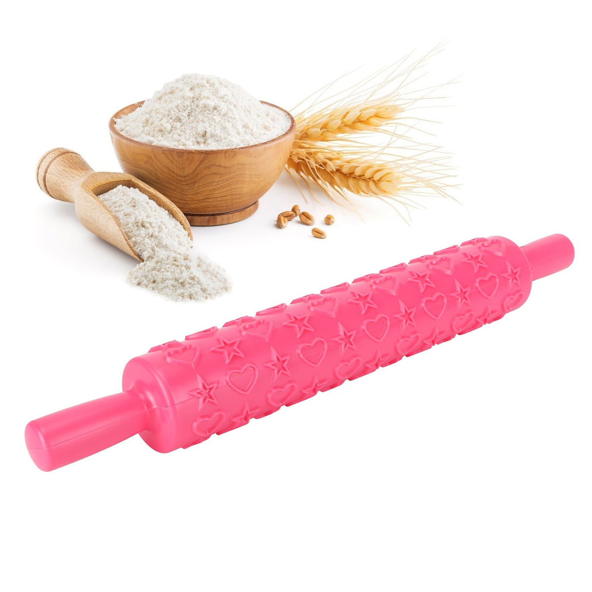 Fondant Cake Embossing Rolling Pin Baking Dough Roller Cookies Biscuits Decorating Tool(FivePointed Star )