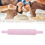 Fondant Rolling Pin Plastic Embossed Roller for Cookies Biscuits Pastry Cake Decoration(HeartShape ) - Extra Image