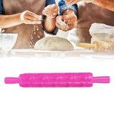 Fondant Rolling Pin Plastic Embossed Roller for Cookies Biscuits Pastry Cake DecorationRose