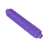 Fondant Rolling Pin Tool Plastic Embossing Roller Baking Pastry Cake Decorating SuppliesPurple Short Handle - Close-Up Angle