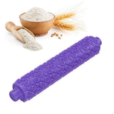 Fondant Rolling Pin Tool Plastic Embossing Roller Baking Pastry Cake Decorating SuppliesPurple Short Handle - Extra Image