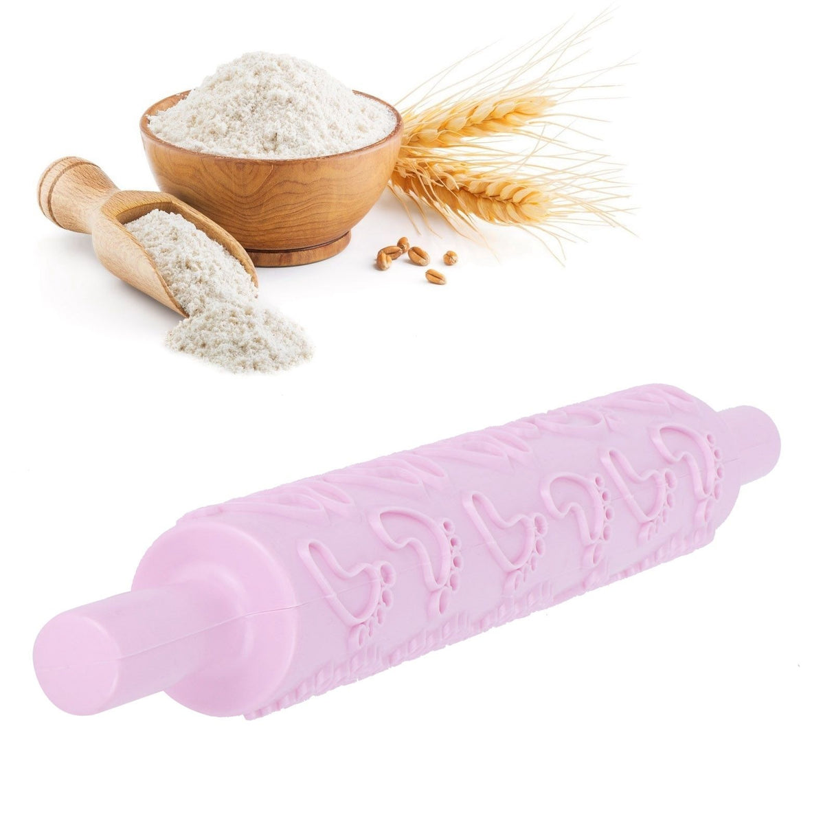 Fondant Rolling Pin Tool Plastic Embossing Roller Baking Pastry Cake Decorating Supplies(Modèle de pieds )