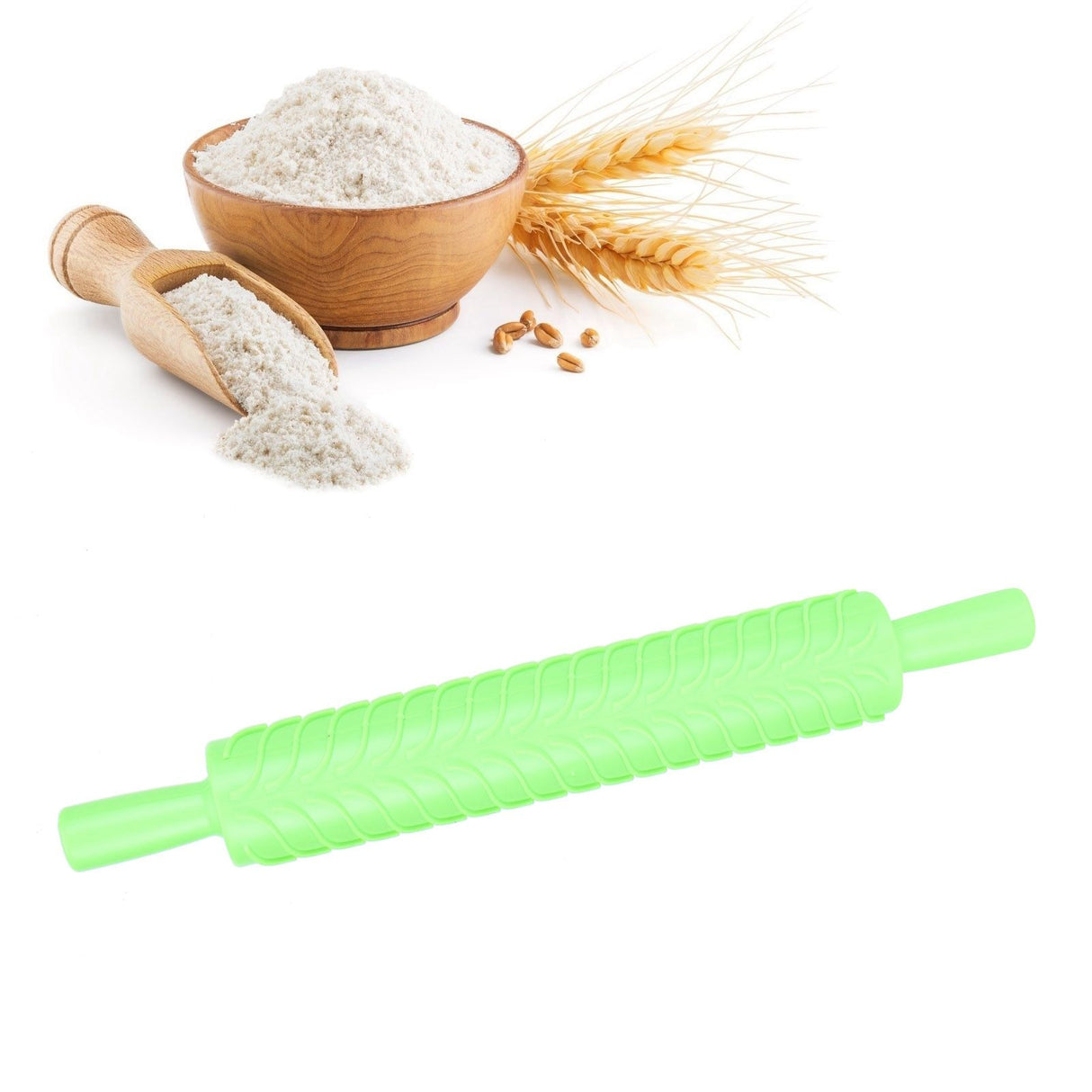 Fondant Rolling Pin Tool Plastic Embossing Roller Baking Pastry Cake Decorating SuppliesLeaves Pattern
