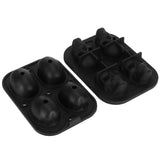 4‑Gird Skull Shape Ice Tray Halloween Ice Cream Silicone Mold with 2 Funnels for Kitchen - Side View