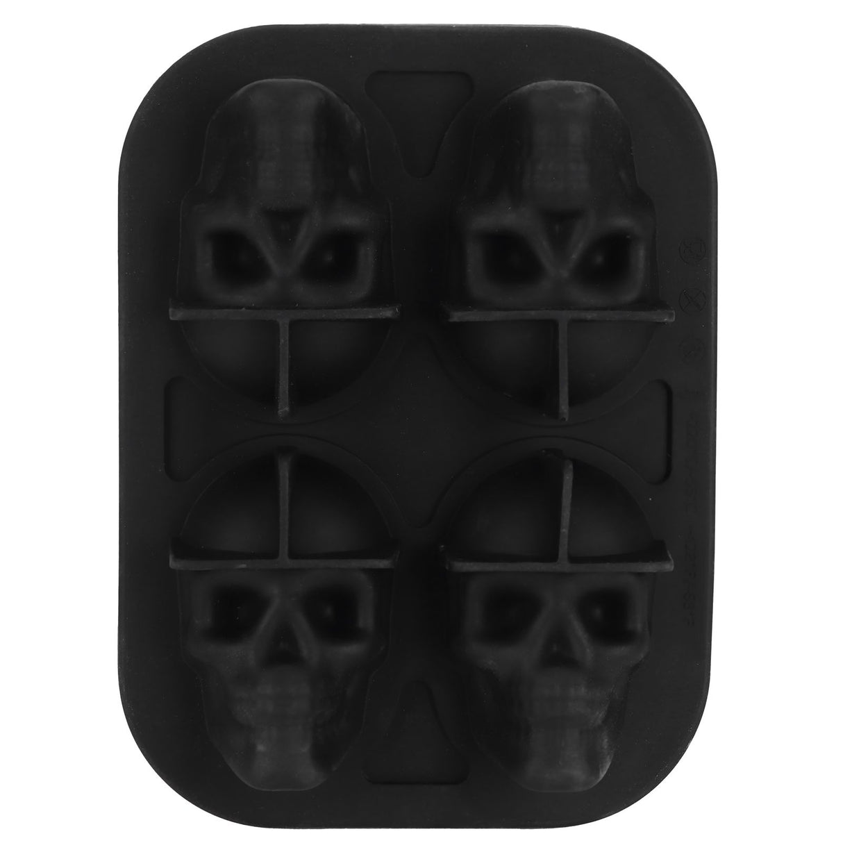 4‑Gird Skull Shape Ice Tray Halloween Ice Cream Silicone Mold with 2 Funnels for Kitchen