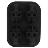 4‑Gird Skull Shape Ice Tray Halloween Ice Cream Silicone Mold with 2 Funnels for Kitchen