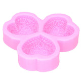 3 Cavity HeartShaped Rose Soap Mold Silicone Cake Fondant Decoration Utensils(Pink ) - 45-Degree Angle