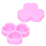 3 Cavity HeartShaped Rose Soap Mold Silicone Cake Fondant Decoration Utensils(Pink ) - Close-Up Angle