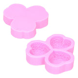 3 Cavity HeartShaped Rose Soap Mold Silicone Cake Fondant Decoration Utensils(Pink )