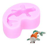 Goldfish Shape Mold DIY Liquid Silicone Fondant Mold Cake Chocolate Decoration MoldPink