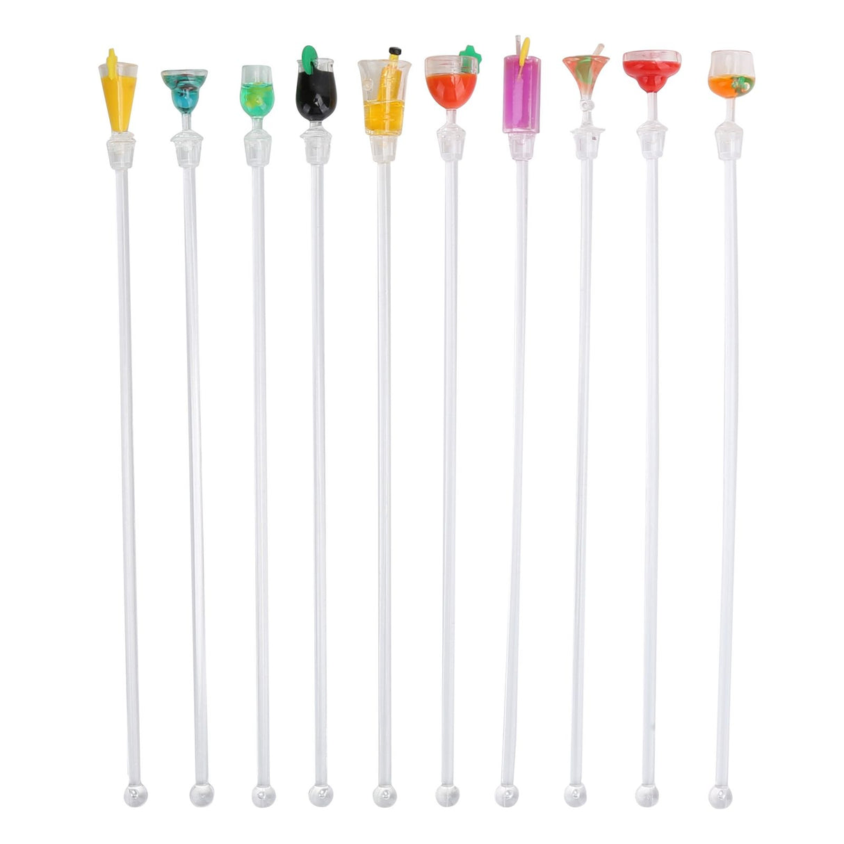 10PCS Cute Acrylic Cocktail Stirrer Stirring Mixing Sticks Cocktail Drink Mixer Bar SuppliesS