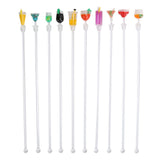 10PCS Cute Acrylic Cocktail Stirrer Stirring Mixing Sticks Cocktail Drink Mixer Bar SuppliesS