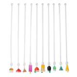 10PCS Cute Acrylic Cocktail Stirrer Stirring Mixing Sticks Cocktail Drink Mixer Bar SuppliesS - Front View