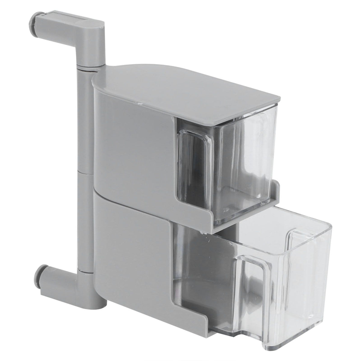 NoPunching WallMounted Seasoning Box Rotatable 2Layer Drawer Type Box for Kitchen(Gray )