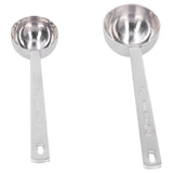 2Pcs 304 Stainless Steel Measuring Spoon with Long Handle Measuring Scoop for Milk Powder Tools - 45-Degree Angle