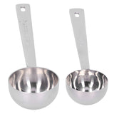 2Pcs 304 Stainless Steel Measuring Spoon with Long Handle Measuring Scoop for Milk Powder Tools