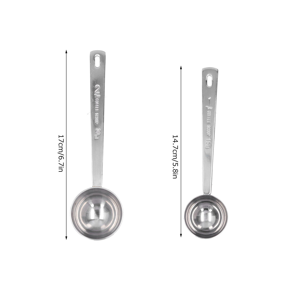 2Pcs 304 Stainless Steel Measuring Spoon with Long Handle Measuring Scoop for Milk Powder Tools