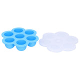 7‑Grid Sky Blue Baby Food Supplement Box Silicone Food Storage Container with Lid for Baby - Front View