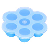7‑Grid Sky Blue Baby Food Supplement Box Silicone Food Storage Container with Lid for Baby