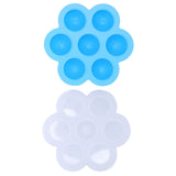 7‑Grid Sky Blue Baby Food Supplement Box Silicone Food Storage Container with Lid for Baby