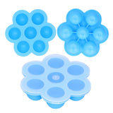 7‑Grid Sky Blue Baby Food Supplement Box Silicone Food Storage Container with Lid for Baby