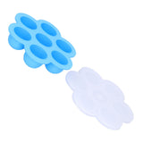 7‑Grid Sky Blue Baby Food Supplement Box Silicone Food Storage Container with Lid for Baby