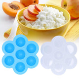 7‑Grid Sky Blue Baby Food Supplement Box Silicone Food Storage Container with Lid for Baby