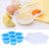 7‑Grid Sky Blue Baby Food Supplement Box Silicone Food Storage Container with Lid for Baby