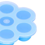 7‑Grid Sky Blue Baby Food Supplement Box Silicone Food Storage Container with Lid for Baby