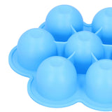 7‑Grid Sky Blue Baby Food Supplement Box Silicone Food Storage Container with Lid for Baby