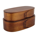 Lunch Box Set Japanese Style Wooden Food Storage Container for Students Workers 19x10x9.5cmPainted