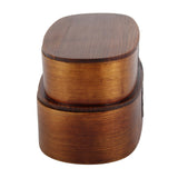 Lunch Box Set Japanese Style Wooden Food Storage Container for Students Workers 19x10x9.5cmPainted - Top-Down View