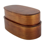 Lunch Box Set Japanese Style Wooden Food Storage Container for Students Workers 19x10x9.5cmPainted
