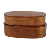 Lunch Box Set Japanese Style Wooden Food Storage Container for Students Workers 19x10x9.5cmPainted