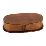 Lunch Box Set Japanese Style Wooden Food Storage Container for Students Workers 19x10x9.5cmPainted - Close-Up Angle