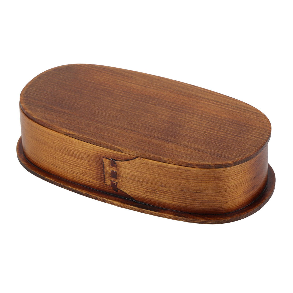Lunch Box Set Japanese Style Wooden Food Storage Container for Students Workers 19x10x9.5cmPainted