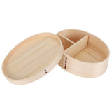 17.5x13.5cm Lunch Box Wooden Bento Box Portable Food Container for Students WorkerWood Color - Top-Down View