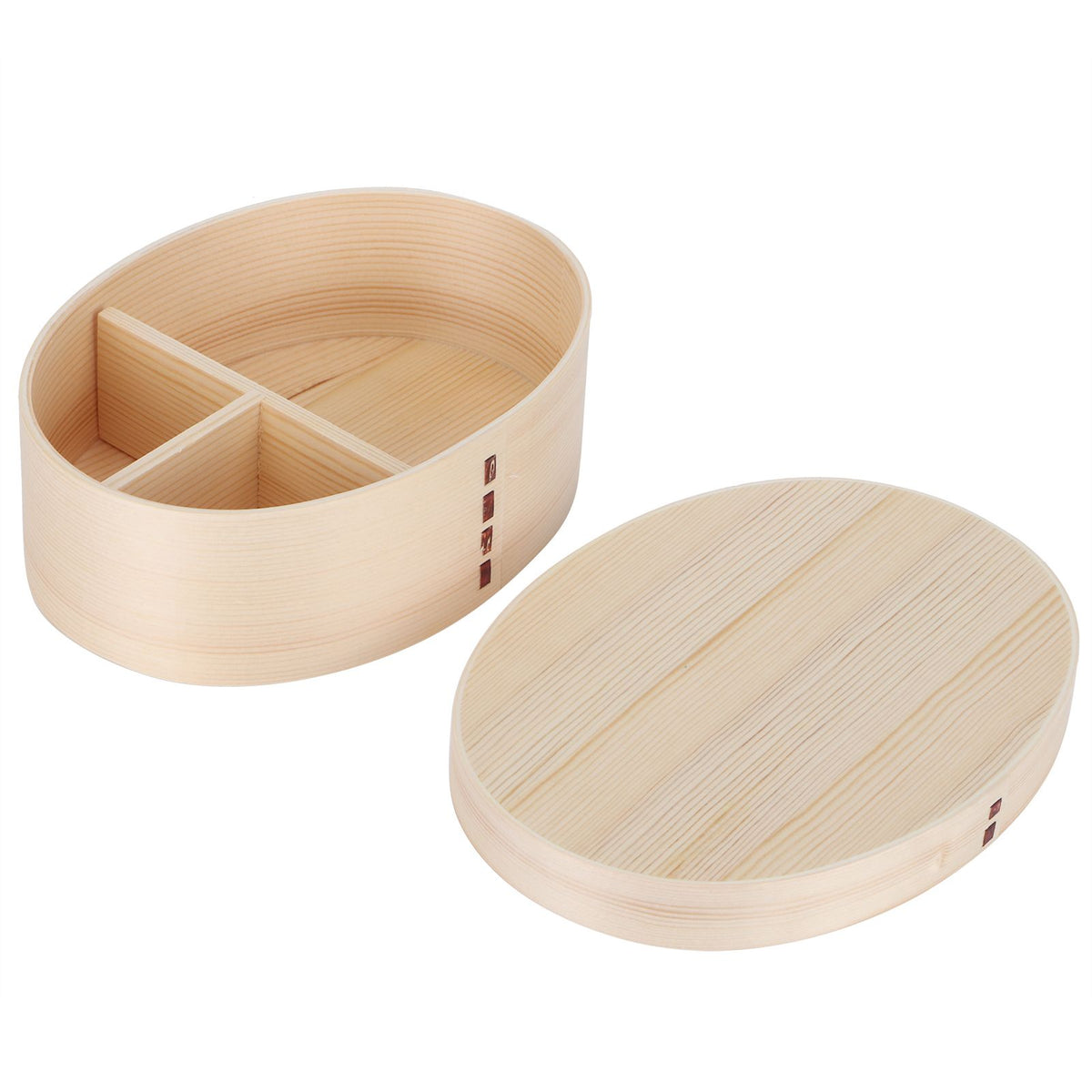 17.5x13.5cm Lunch Box Wooden Bento Box Portable Food Container for Students WorkerWood Color
